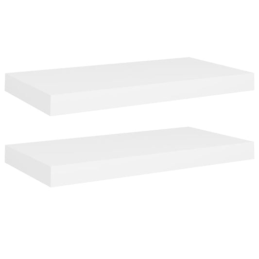 Plovoucí Nástěnné Police 2 Ks Bílé 50 X 23 X 3,8 Cm Mdf Bílá