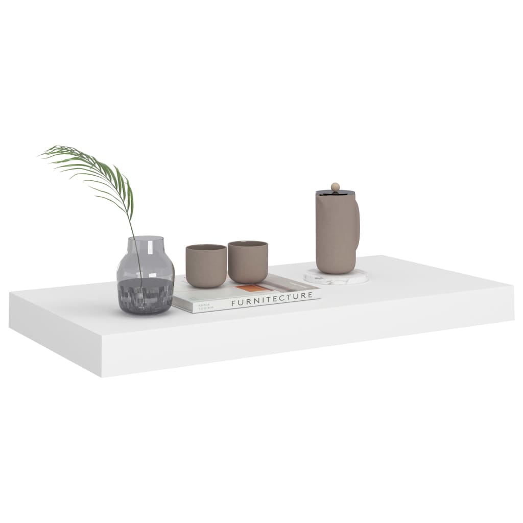 Plovoucí Nástěnné Police 2 Ks Bílé 50 X 23 X 3,8 Cm Mdf Bílá