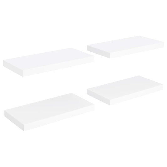 Plovoucí Nástěnné Police 4 Ks Bílé 50 X 23 X 3,8 Cm Mdf Bílá