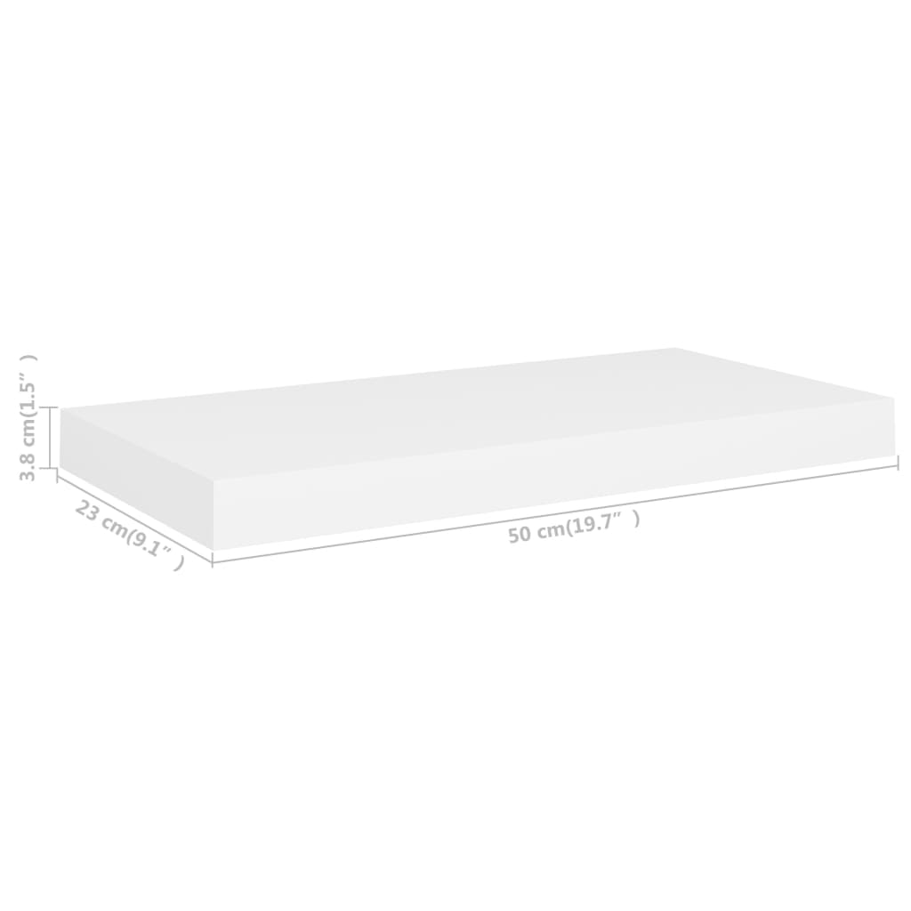 Plovoucí Nástěnné Police 4 Ks Bílé 50 X 23 X 3,8 Cm Mdf Bílá