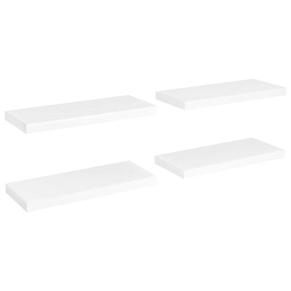 Plovoucí Nástěnné Police 4 Ks Bílé 60 X 23,5 X 3,8 Cm Mdf Bílá