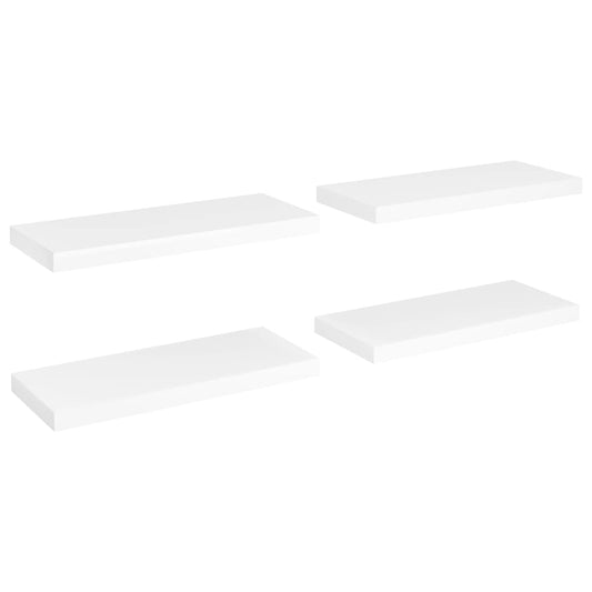 Plovoucí Nástěnné Police 4 Ks Bílé 60 X 23,5 X 3,8 Cm Mdf Bílá
