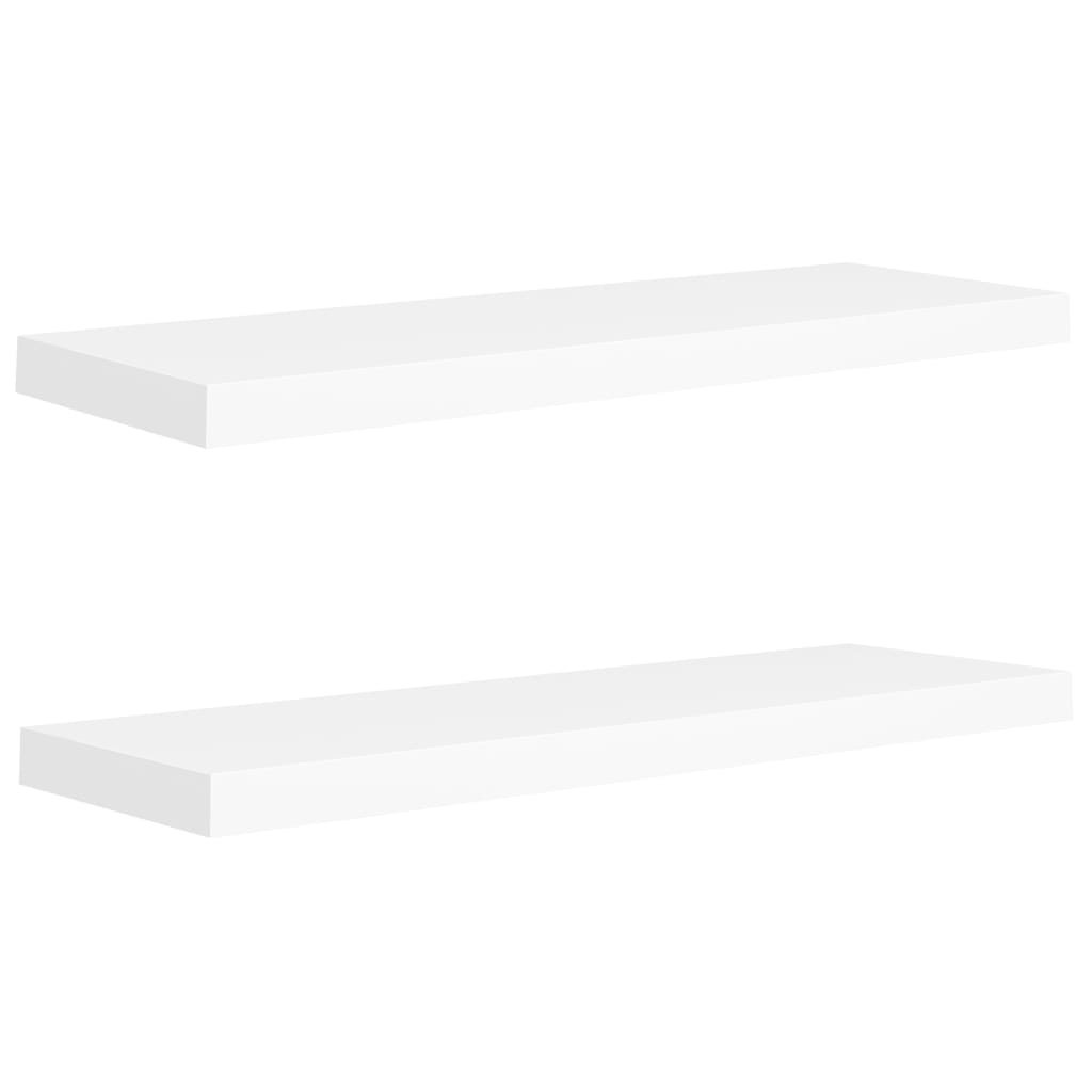 Plovoucí Nástěnné Police 2 Ks Bílé 80 X 23,5 X 3,8 Cm Mdf Bílá