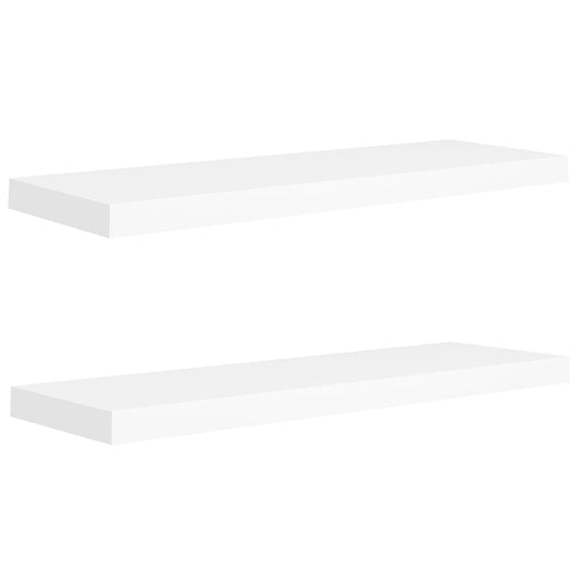 Plovoucí Nástěnné Police 2 Ks Bílé 80 X 23,5 X 3,8 Cm Mdf Bílá