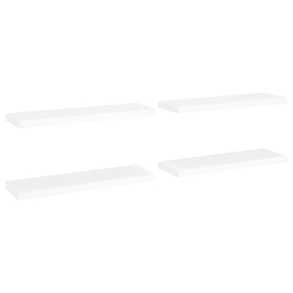 Plovoucí Nástěnné Police 4 Ks Bílé 80 X 23,5 X 3,8 Cm Mdf Bílá