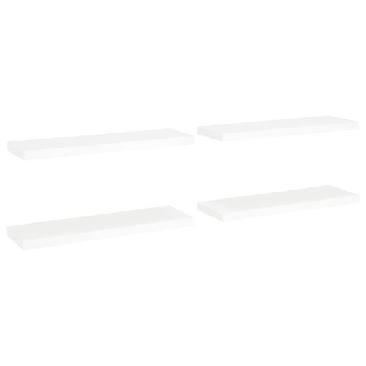 Plovoucí Nástěnné Police 4 Ks Bílé 80 X 23,5 X 3,8 Cm Mdf Bílá