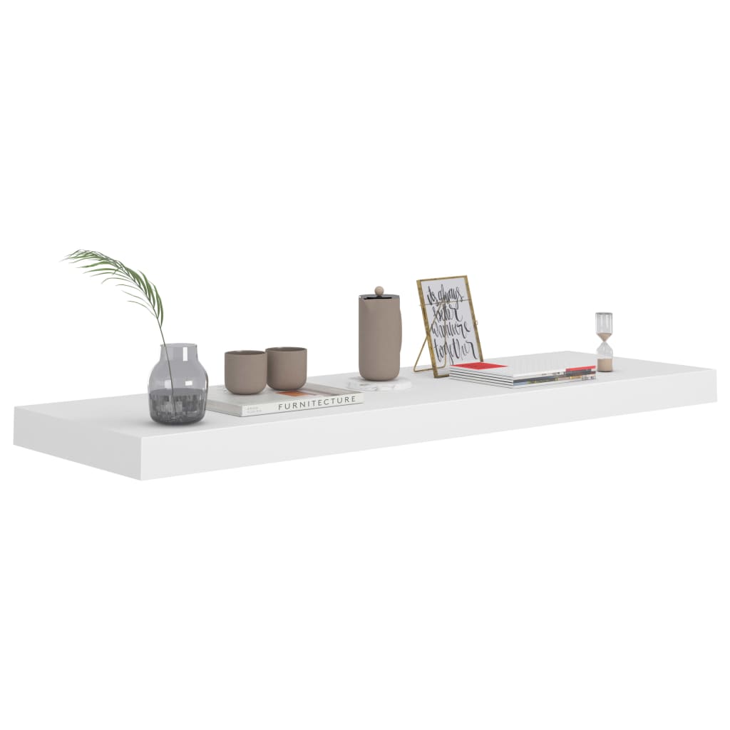 Plovoucí Nástěnné Police 4 Ks Bílé 80 X 23,5 X 3,8 Cm Mdf Bílá