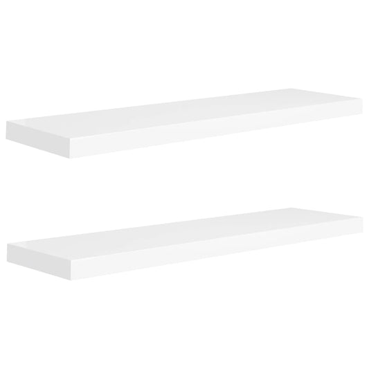 Plovoucí Nástěnné Police 2 Ks Bílé 90 X 23,5 X 3,8 Cm Mdf Bílá