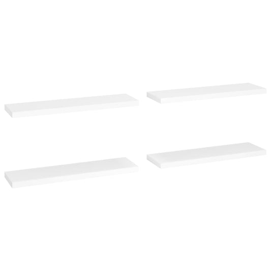 Plovoucí Nástěnné Police 4 Ks Bílé 90 X 23,5 X 3,8 Cm Mdf Bílá