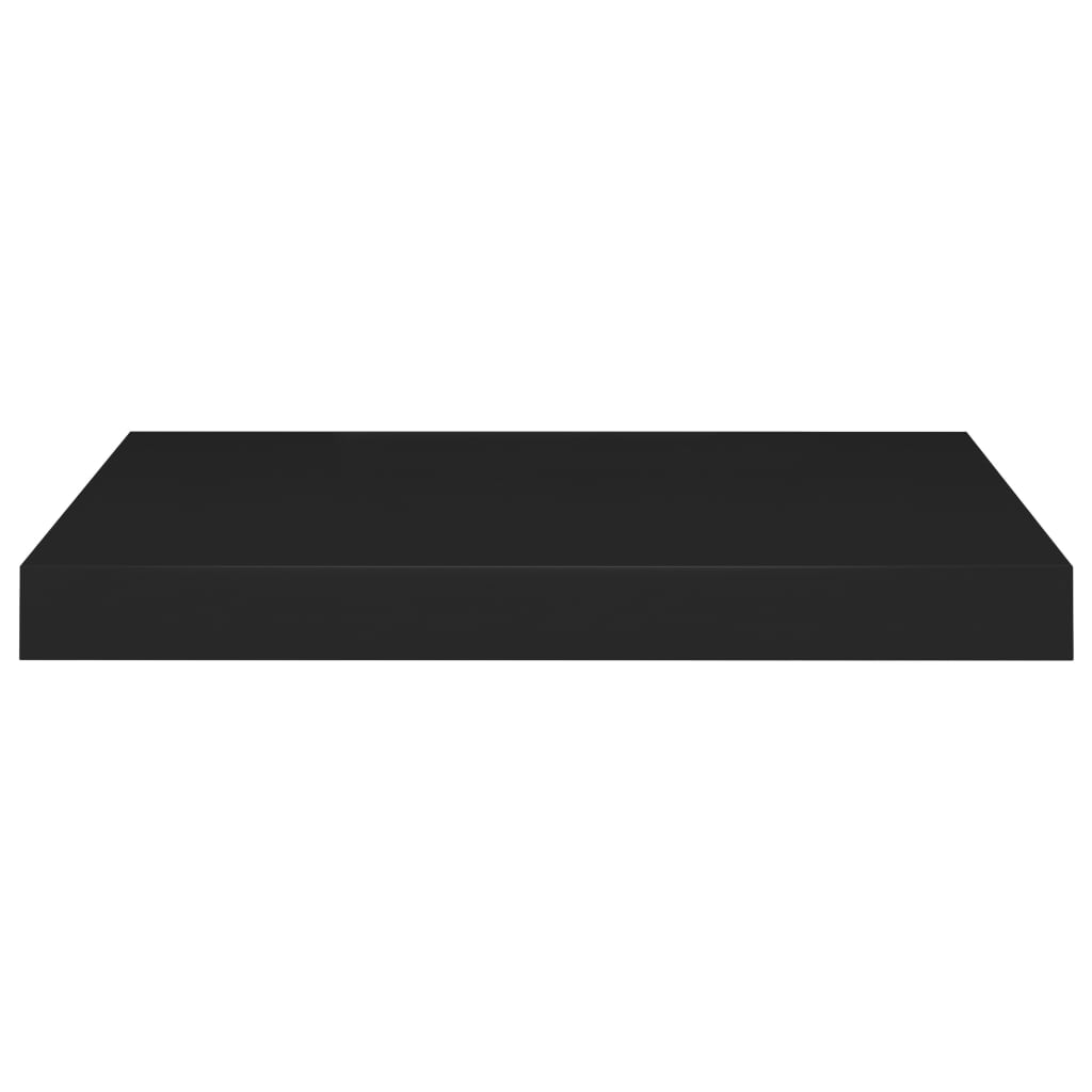 Plovoucí Nástěnné Police 2 Ks Černé 50 X 23 X 3,8 Cm Mdf Černá