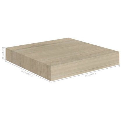 Plovoucí Nástěnné Police 4 Ks 23 X 23,5 X 3,8 Cm Mdf Dub