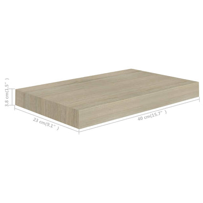 Plovoucí Nástěnné Police 2 Ks 40 X 23 X 3,8 Cm Mdf Dub