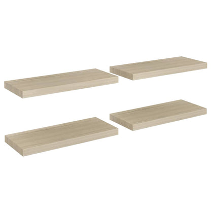 Plovoucí Nástěnné Police 4 Ks 60 X 23,5 X 3,8 Cm Mdf Dub