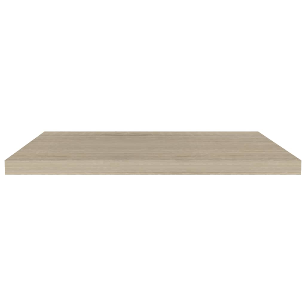 Plovoucí Nástěnné Police 2 Ks 80 X 23,5 X 3,8 Cm Mdf Dub