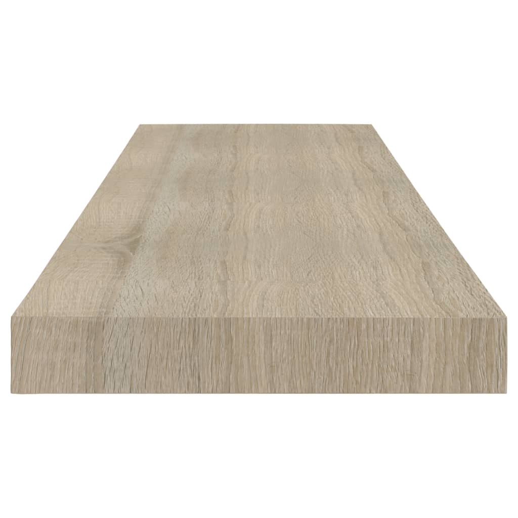 Plovoucí Nástěnné Police 2 Ks 80 X 23,5 X 3,8 Cm Mdf Dub