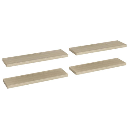 Plovoucí Nástěnné Police 4 Ks 90 X 23,5 X 3,8 Cm Mdf Dub