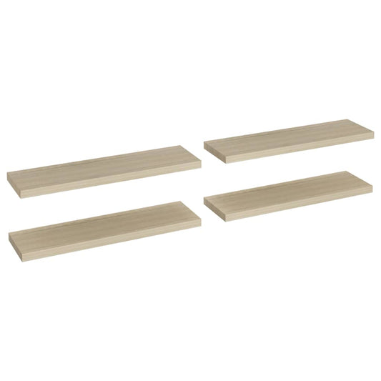 Plovoucí Nástěnné Police 4 Ks 90 X 23,5 X 3,8 Cm Mdf Dub