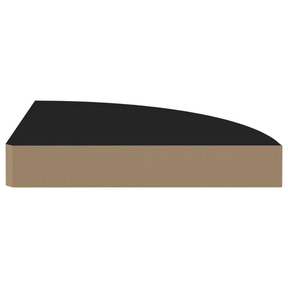Plovoucí Rohové Police 4 Ks Černé 25 X 25 X 3,8 Cm Mdf Černá