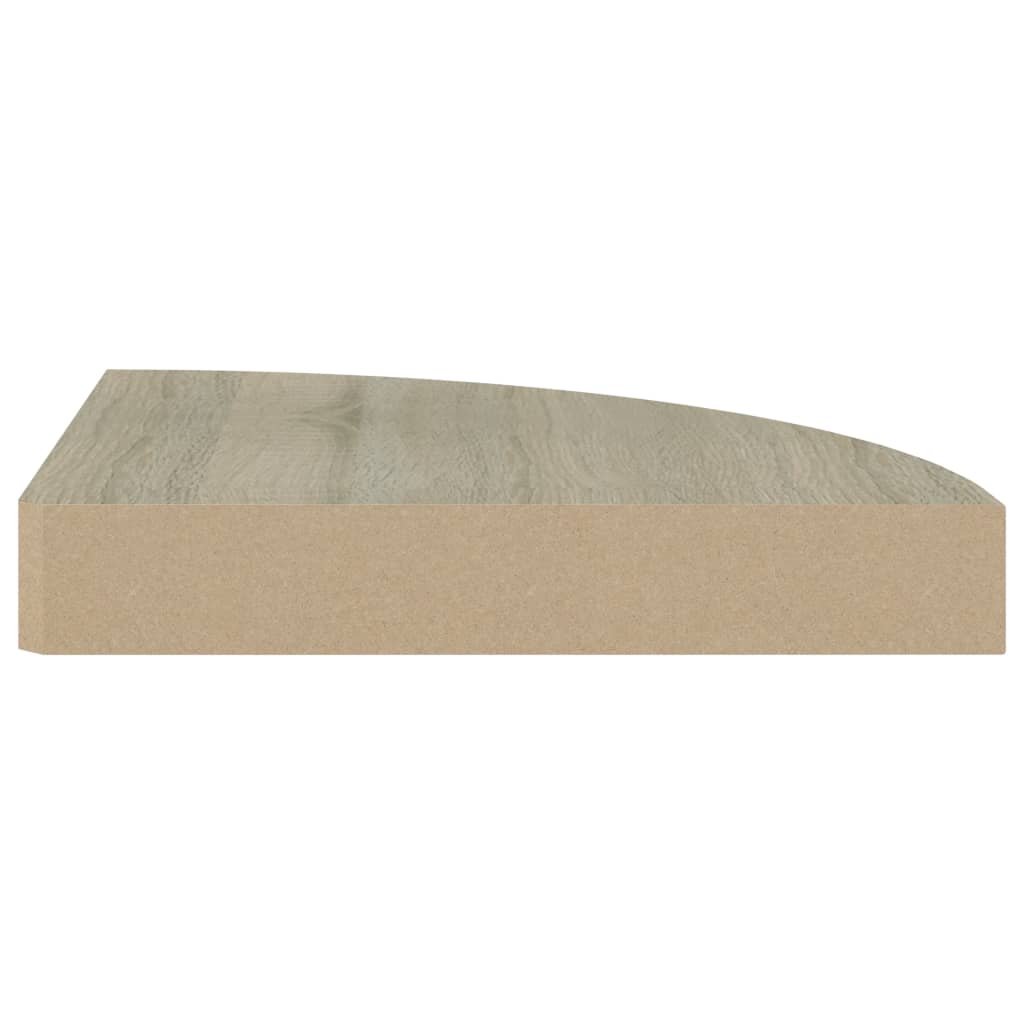 Plovoucí Rohové Police 2 Ks 25 X 25 X 3,8 Cm Mdf Dub