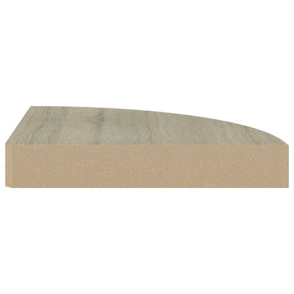 Plovoucí Rohové Police 2 Ks 25 X 25 X 3,8 Cm Mdf Dub