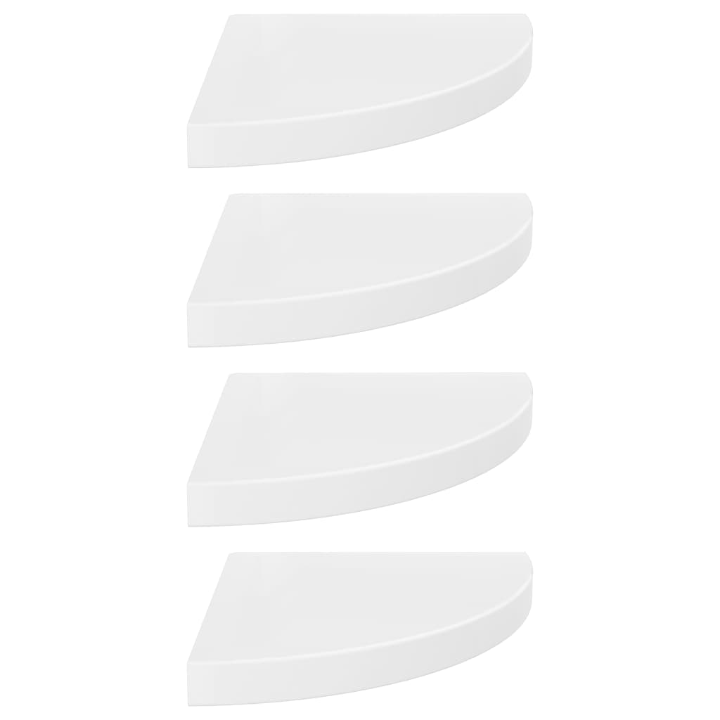 323909 Floating Corner Shelves 4 Pcs High Gloss White 35X35X3,8 Cm Mdf Bílá S Vysokým Leskem