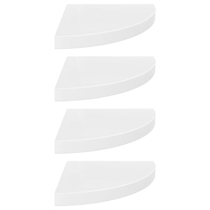 323909 Floating Corner Shelves 4 Pcs High Gloss White 35X35X3,8 Cm Mdf Bílá S Vysokým Leskem