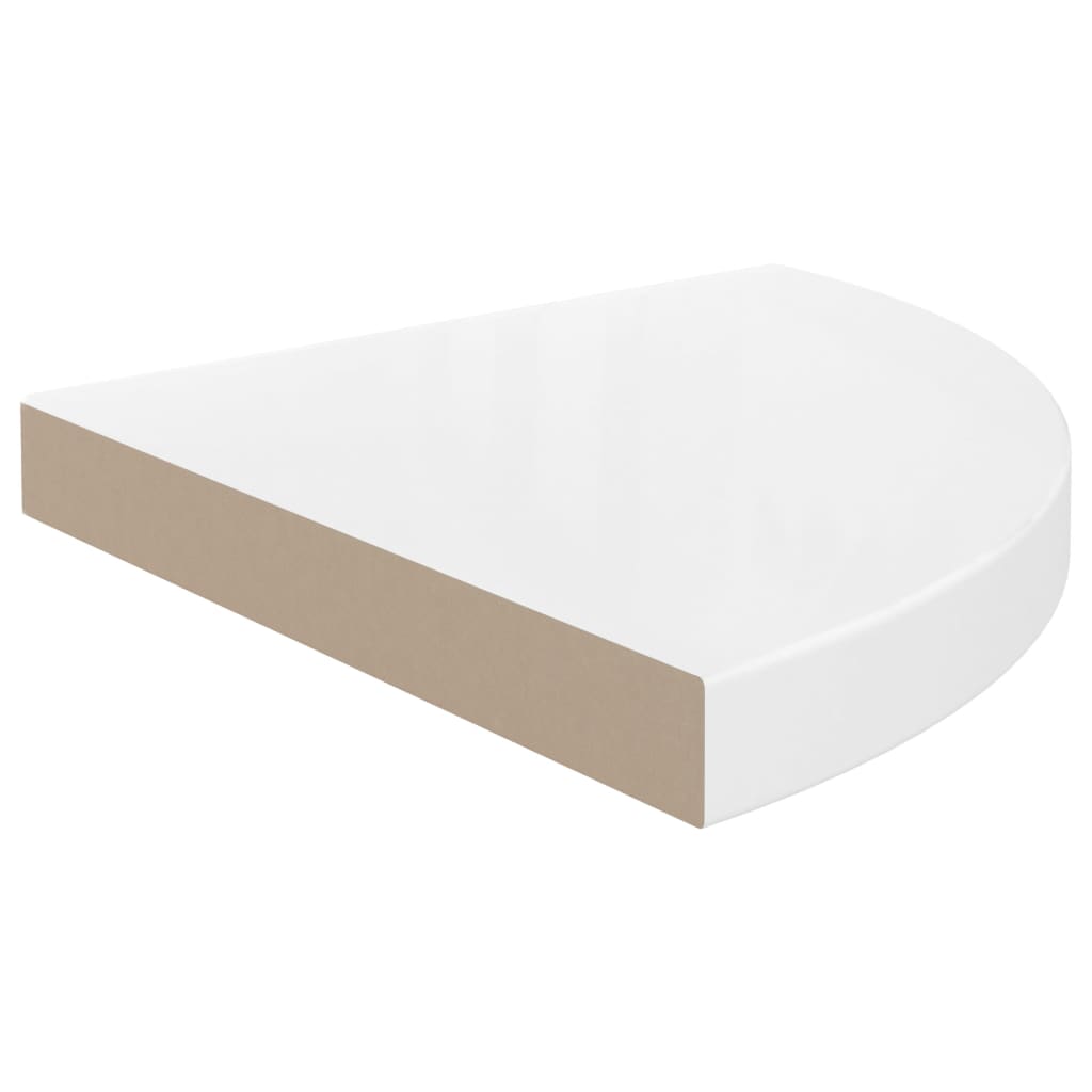 323909 Floating Corner Shelves 4 Pcs High Gloss White 35X35X3,8 Cm Mdf Bílá S Vysokým Leskem