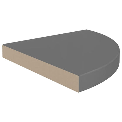 323914 Floating Corner Shelves 2 Pcs High Gloss Grey 35X35X3,8 Cm Mdf Šedá S Vysokým Leskem