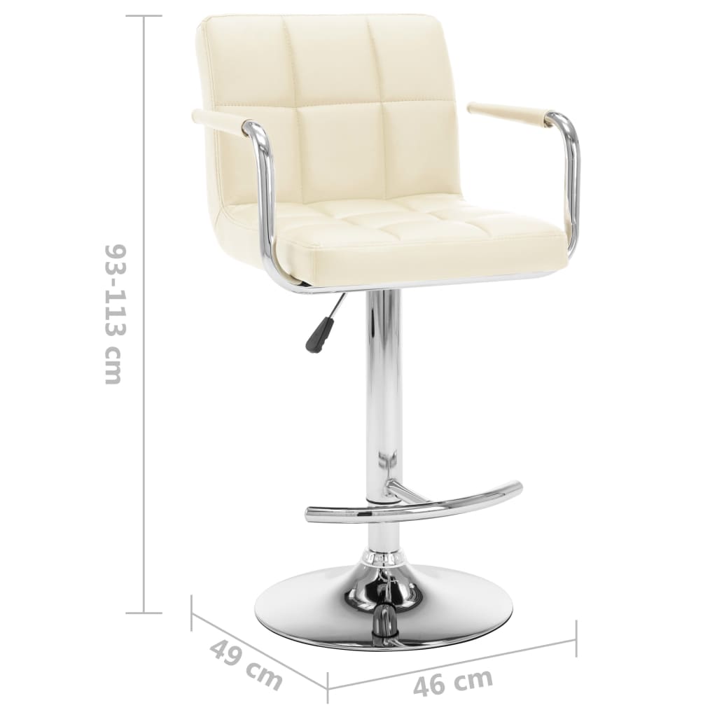Barové Stoličky 2 Ks Krémové Umělá Kůže
