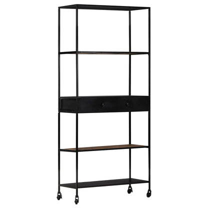 Knihovna 80 X 35 X 1 Hrubé Mangovníkové Dřevo A Železo