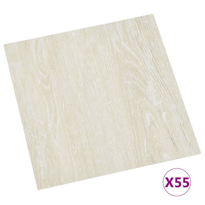 Podlahová Prkna 5,11 M² 55 Pcs Pvc Krémově Bílá