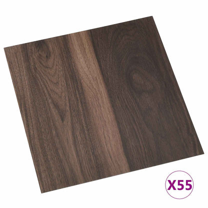 Podlahová Prkna 55 Pcs Tmavě Hnědá 5,11 M² Pvc