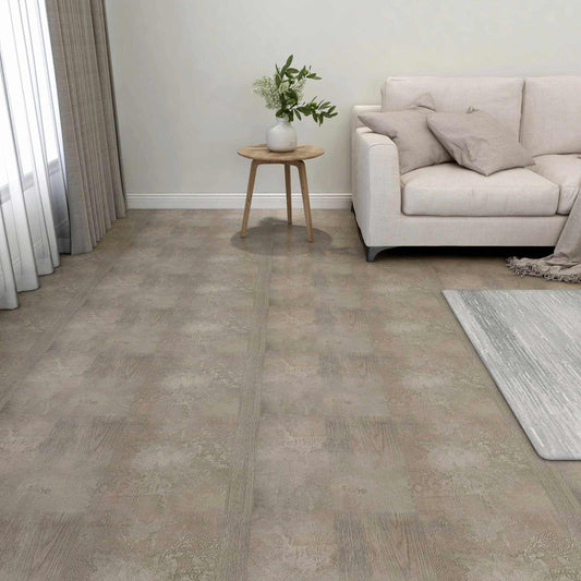 Podlahová Prkna 5,11 M² 55 Pcs Pvc Tmavě Hnědá A Šedá