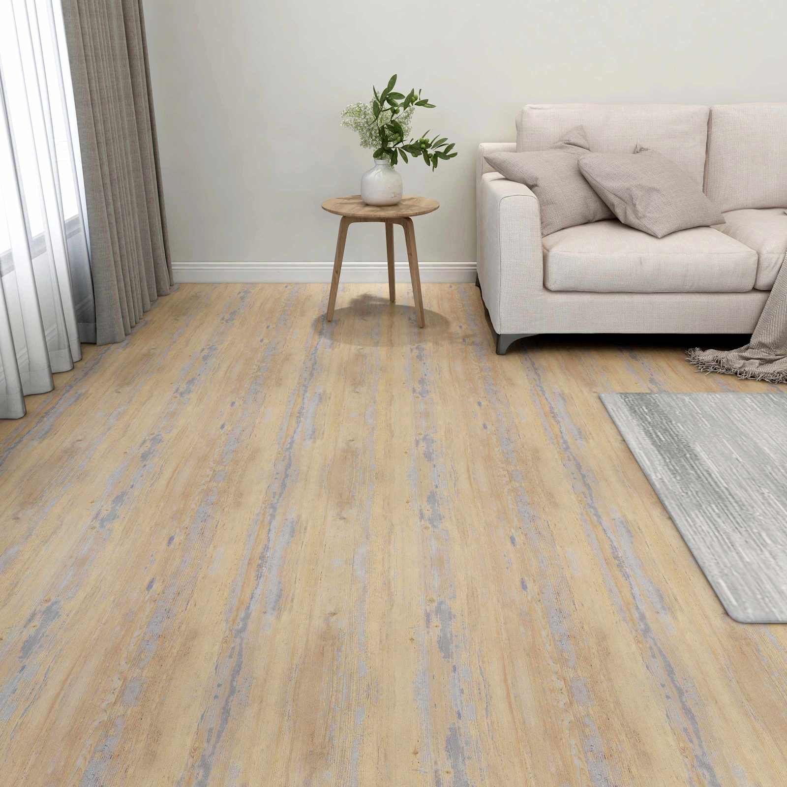 Podlahová Prkna 5,11 M² 55 Pcs Pvc Hnědá A Šedá