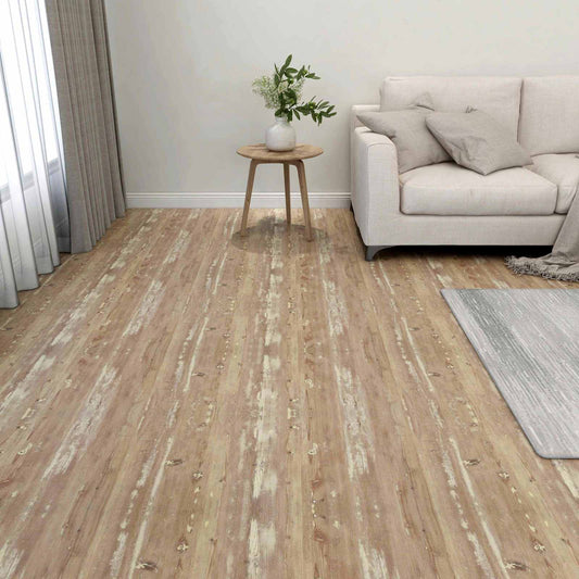 Podlahová Prkna 5,11 M² 55 Pcs Pvc Krémová A Světlehnědá