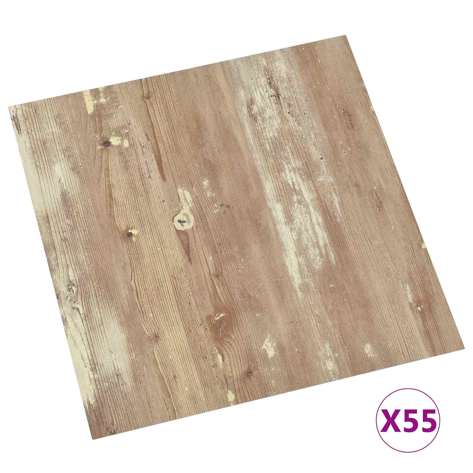 Podlahová Prkna 5,11 M² 55 Pcs Pvc Krémová A Světlehnědá