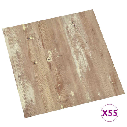 Podlahová Prkna 5,11 M² 55 Pcs Pvc Krémová A Světlehnědá