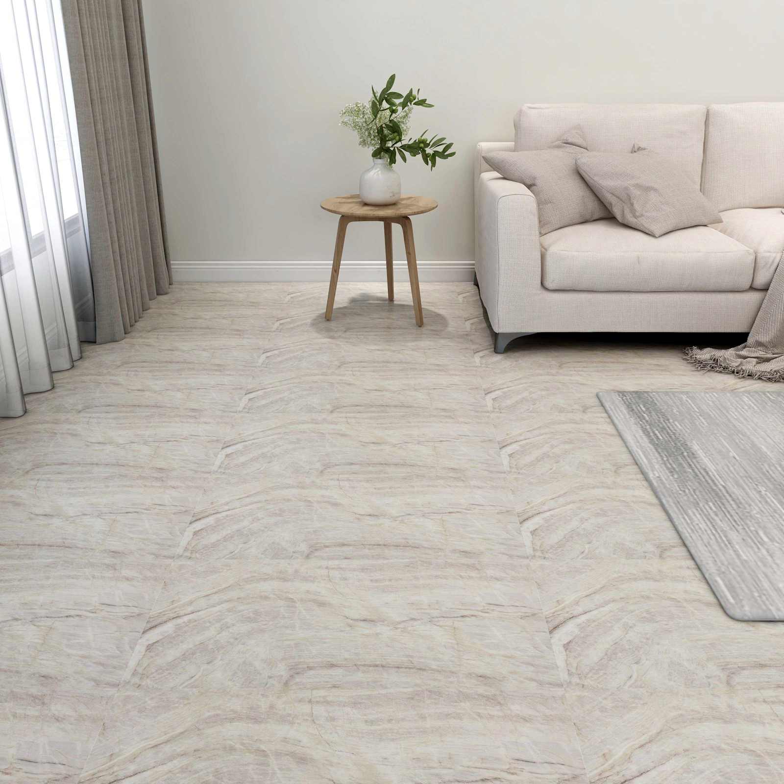 Podlahová Prkna 5,11 M² 55 Pcs Pvc Hnědá A Béžová
