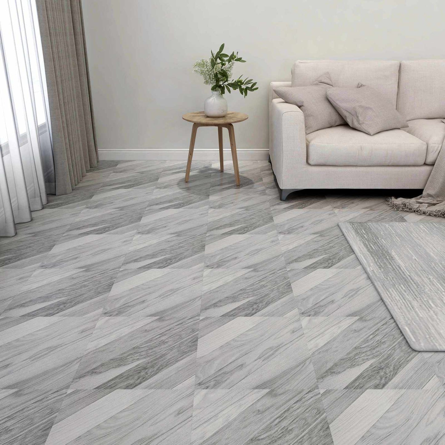 Podlahová Prkna 55 Pcs Šedý 5,11 M² Pvc