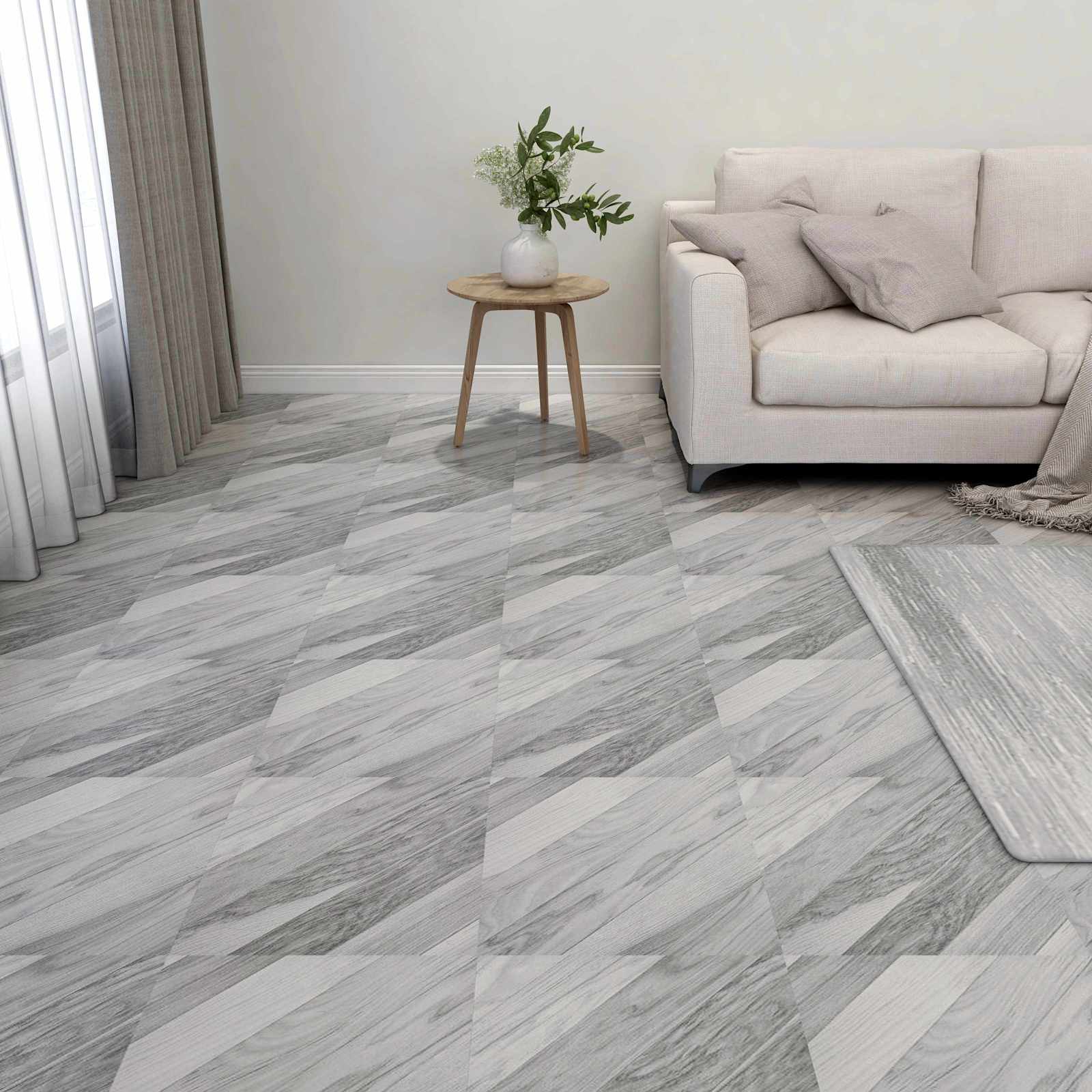 Podlahová Prkna 55 Pcs Šedý 5,11 M² Pvc