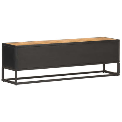 Tv Stolek S Vyřezávanými Dvířky 130X30X40 Cm Hrubý Mangovník