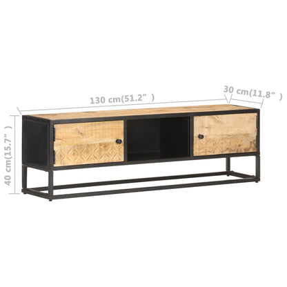 Tv Stolek S Vyřezávanými Dvířky 130X30X40 Cm Hrubý Mangovník
