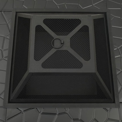 Zahradní Přenosné Ohniště S Pohrabáčem 81X81X47 Cm Xxl Ocel Antracitová A Bílá