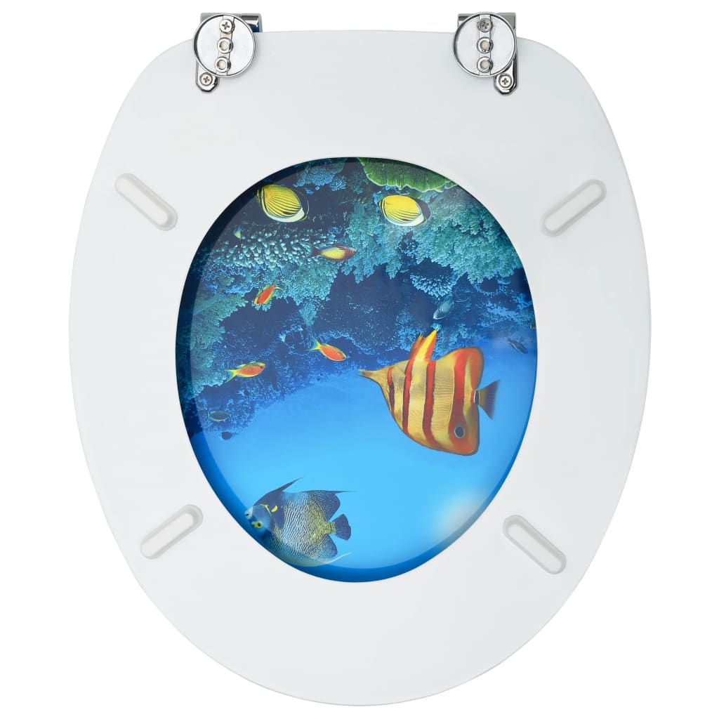 Wc Sedátka S Víky 2 Ks Mdf Podmořský Motiv