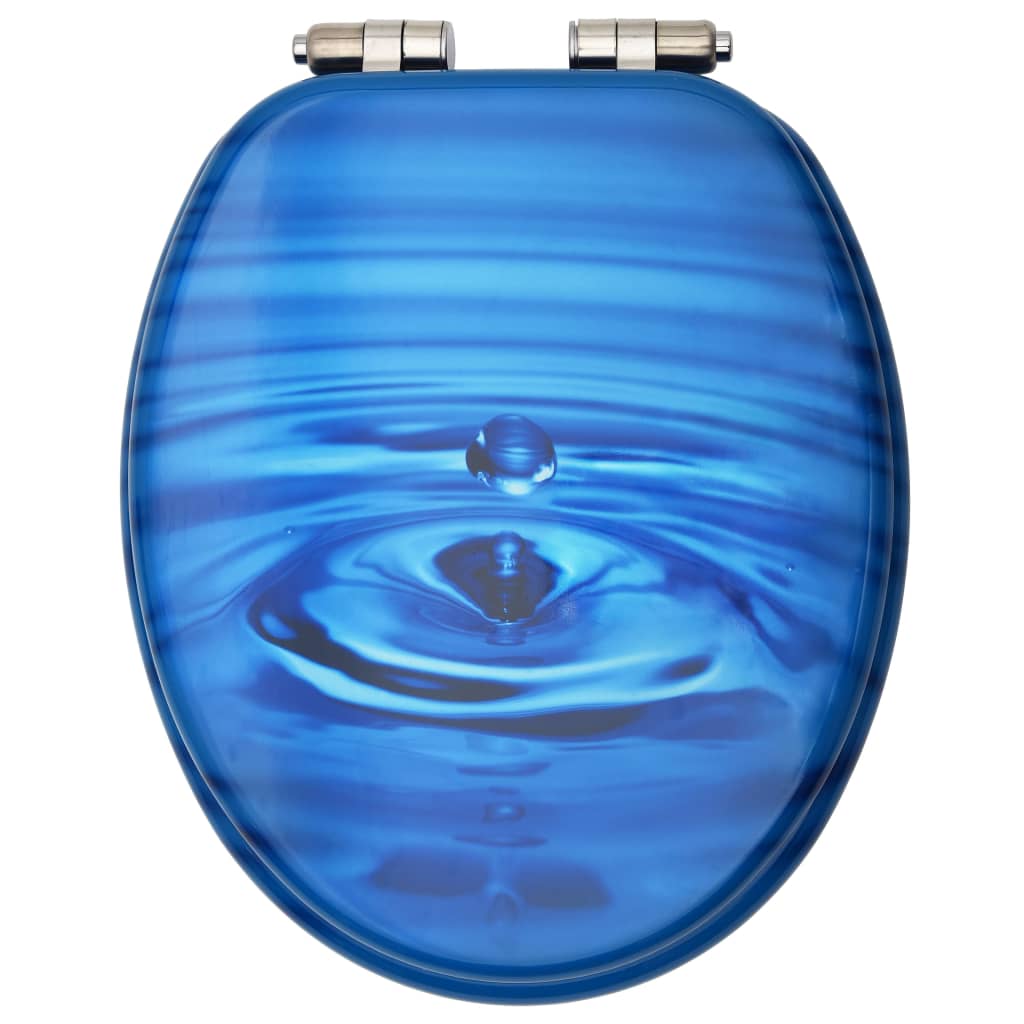 Wc Sedátka S Funkcí Pomalého Sklápění 2 Ks Mdf Modrá Kapka Vody