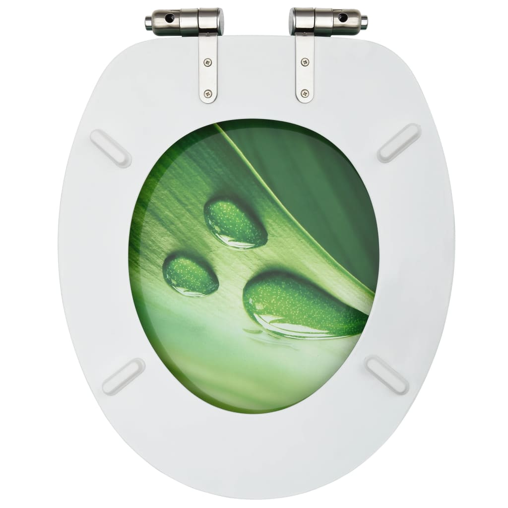 Wc Sedátka S Funkcí Pomalého Sklápění 2Ks Mdf Zelená Kapka Vody