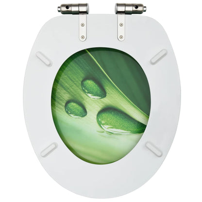 Wc Sedátka S Funkcí Pomalého Sklápění 2Ks Mdf Zelená Kapka Vody