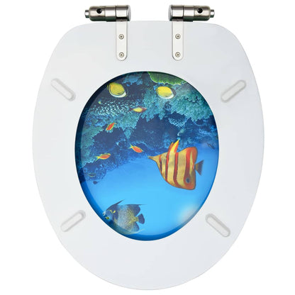Vivdaxl Wc Sedátka S Funkcí Pomalého Sklápění 2 Ks Mdf Podmořský Motiv