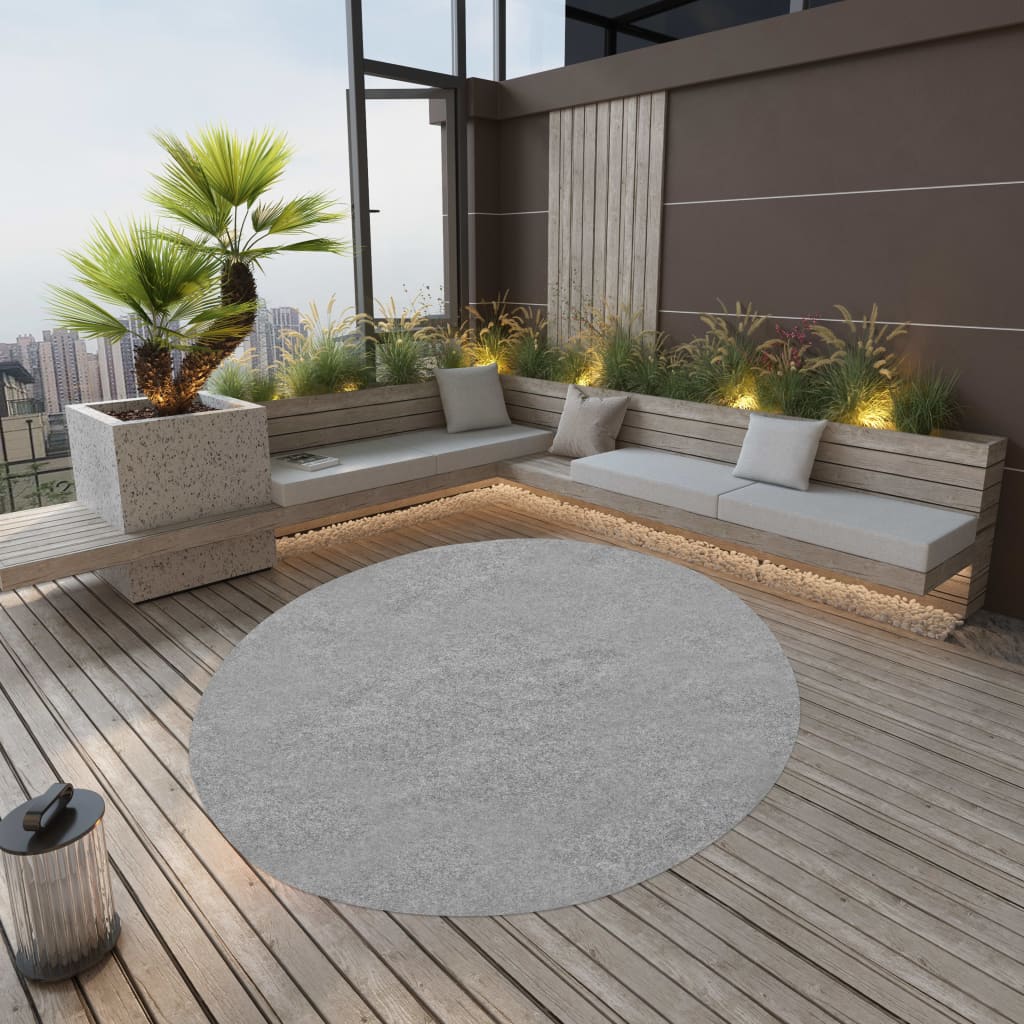 Umělá Tráva S Nopky Šedá Kulatá