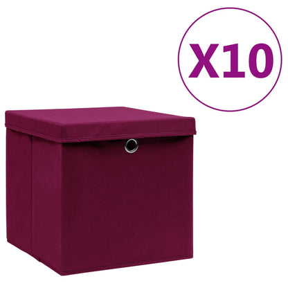 Úložné Boxy 10 Ks Netkaná Textilie 28 X 28 X 28 Cm Žluté